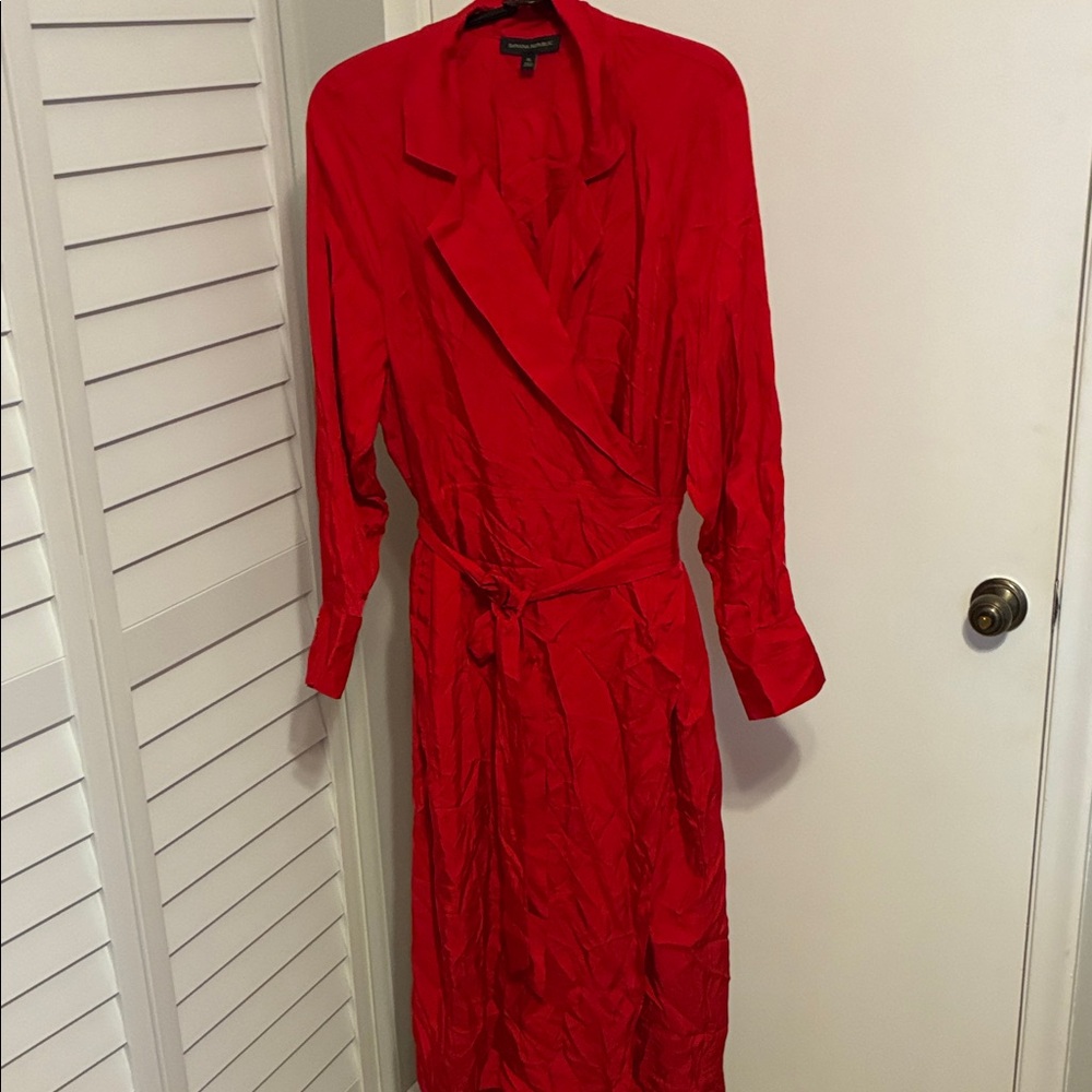 Banana Republic Red Wrap Midi Dress